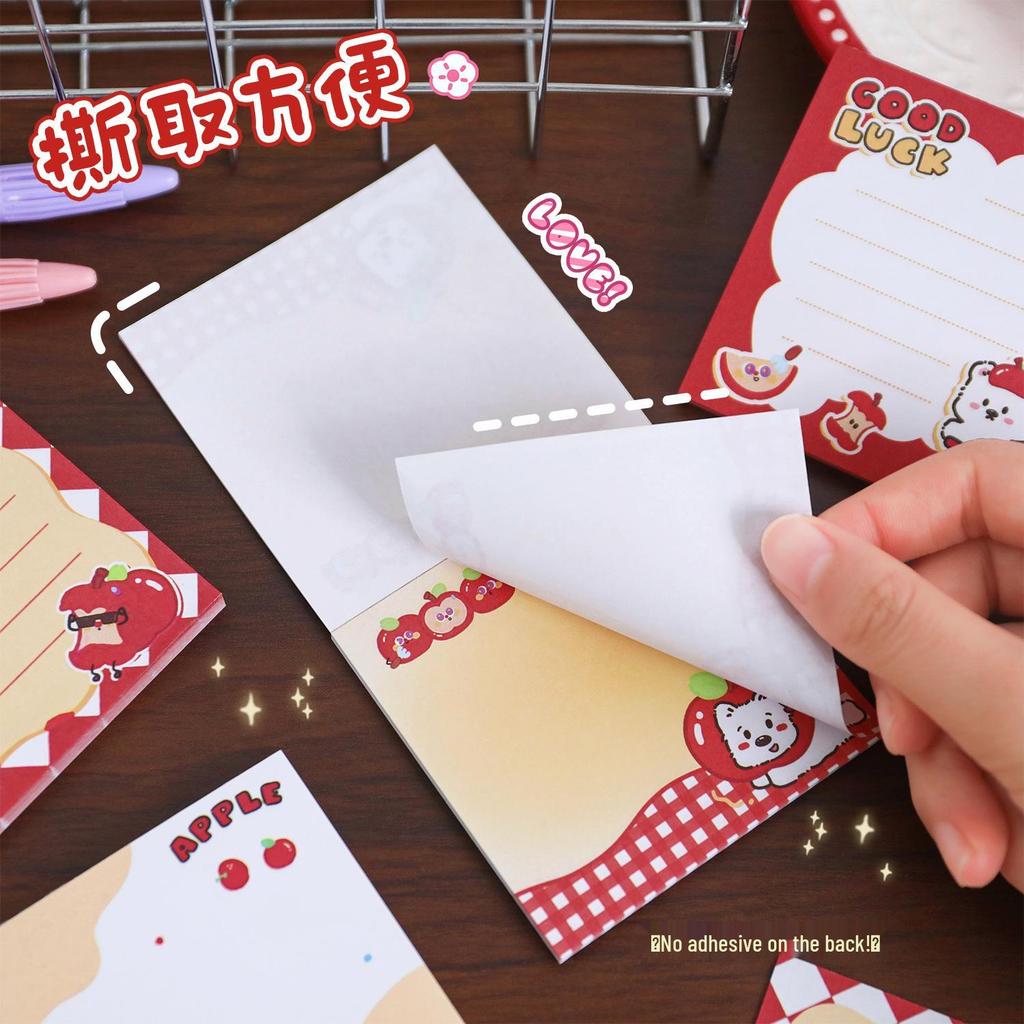 Apple Duoduo Cute Cartoon Non-Adhesive Sticky Notes for Student Planners