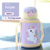480ml Kids Thermos Bottle Cute Children's Thermal Water Bottle with Straw Stainless Steel Thermos Mug for Kid Portable Water Cup