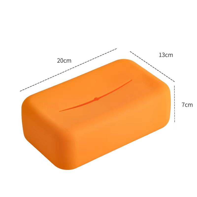 

Nordic Tissue Box Cover Soft Silicone Reusable Wet Tissue Case Beige Tissue Box Holder Bathroom Livingroom Kitchen Decoration оранжевый