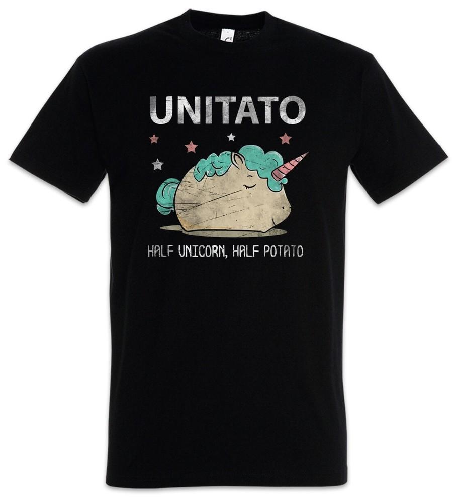 

Unitato Mens T-Shirt Unicorn Potato Unicorn Rainbow Rainbow Potato Fun S