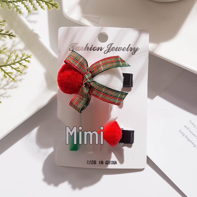 

Cute Cartoon Christmas Hair Clips Set - 2-Piece Gift for Little Girls