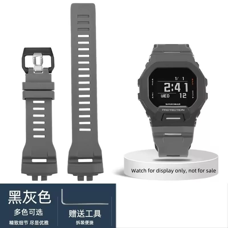 

GBD 200 Браслет для часов Для G-SHOCK Casio GBD-200-1A GBD-200RD-4 Мягкий силикон Серый Черный Ремешок для часов Водонепроницаемый Спортивный ремешок For GBD-200mm серый