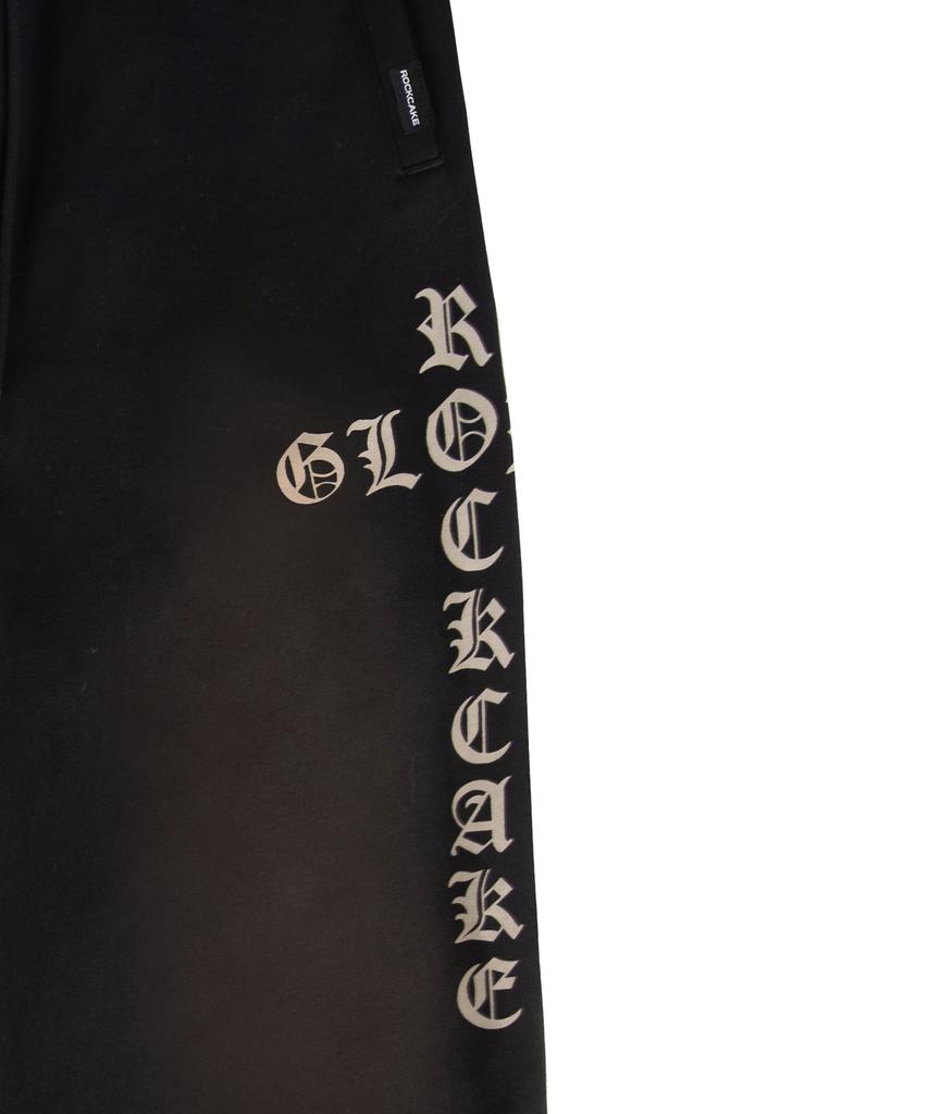 ROCKCAKE Washed Cross Lettering 2Way Jogger - Black