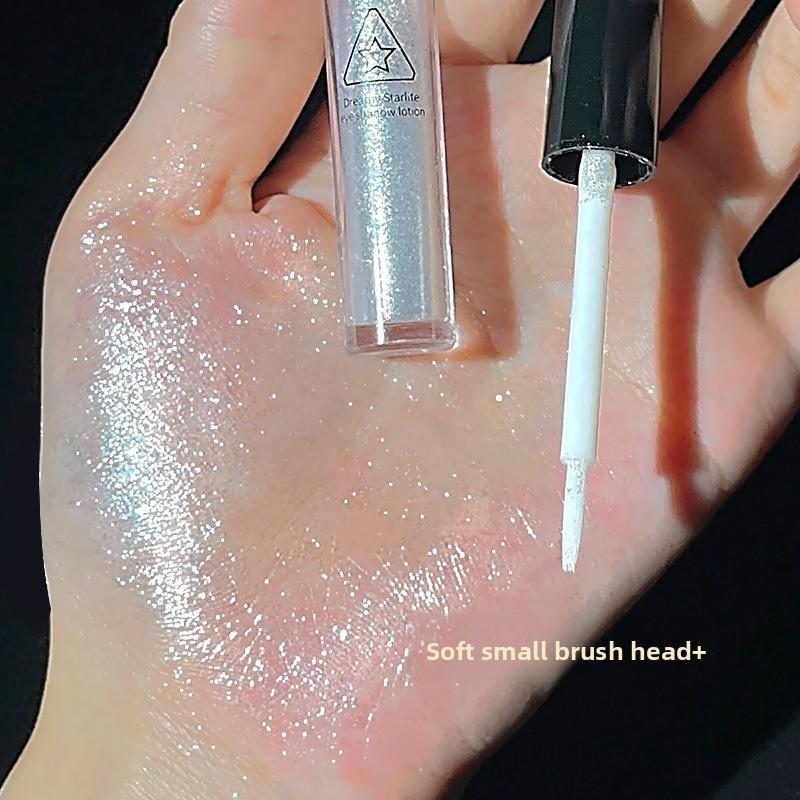Star Diamond Eyeshadow Liquid Fine Sparkling High Gloss, One Drop of Tear Brightening Undereye Sparkling Pearl Liquid Eyeshadow