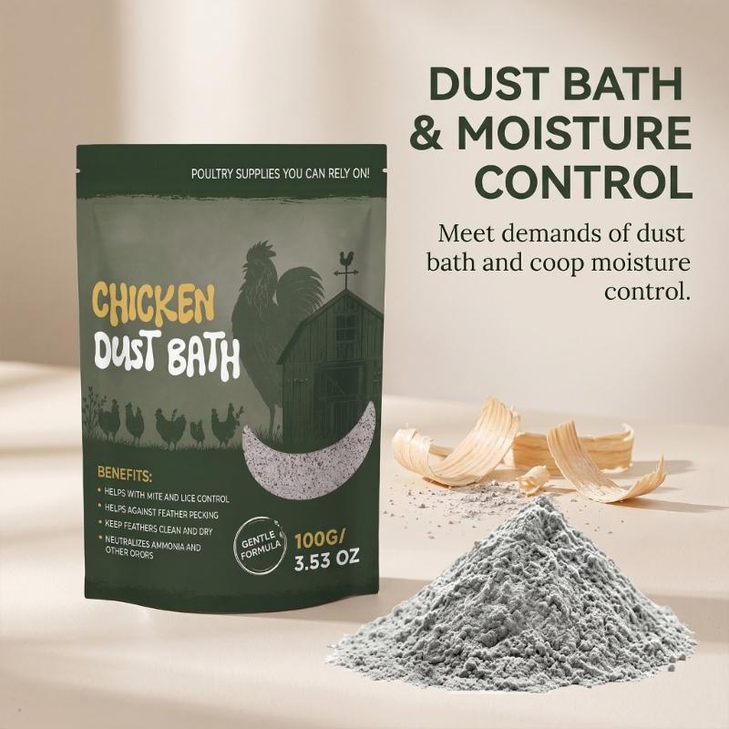EELJOY Backyard Chicken Dust Bath Powder, Poultry Care Supply with Resealable Bag for Routine Plume Cleaning Support Use