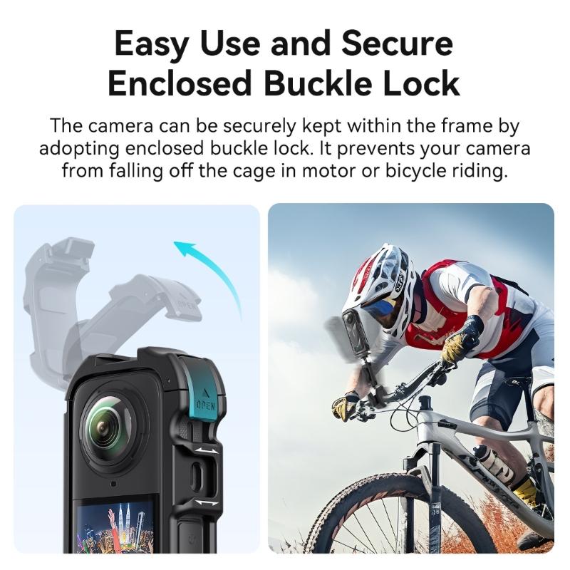 Fast Detachable Camera Cage Housing Shockproof For X5 Cameras Frames Enhances Heat Dissipation Mounting Systems