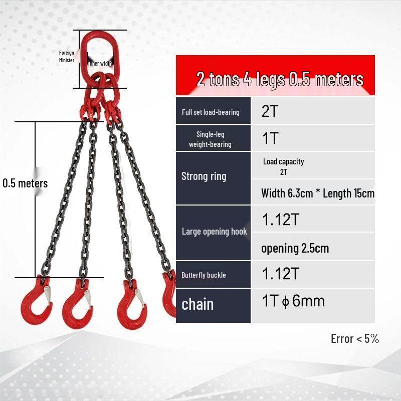 Double & Four Hook G80 Manganese Steel Lifting Chain Sling for Crane Hoist