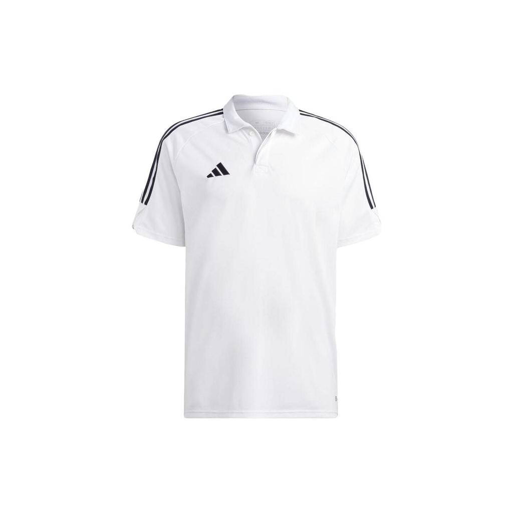 Adidas Logo Striped Print Short Sleeve Polo Shirt Men Polo Shirts White HS3580