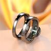 Female Green Zircon Round Stone Engagement Ring Set Vintage Black Gold Color Bridal Wedding Bands Party  For Women