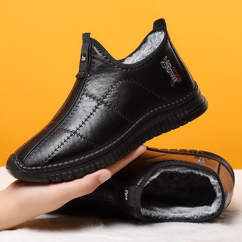 

Зимние плюшевые утепленные папины хлопковые туфли, морозостойкие нескользящие ботинки для среднего и пожилого возраста 43