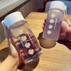 This Summer Cute Little Chrysanthemum Water Cup Comes In Two Styles  Frosted and Transparent  with A Handle for Easy Carrying