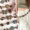 [ZYAS]Retro Butterfly Tassel Waist Chain Y2K Trendy Bohemian Belts Summer Beach Accessories Vintage Ethnic Flower Bohemian Belt