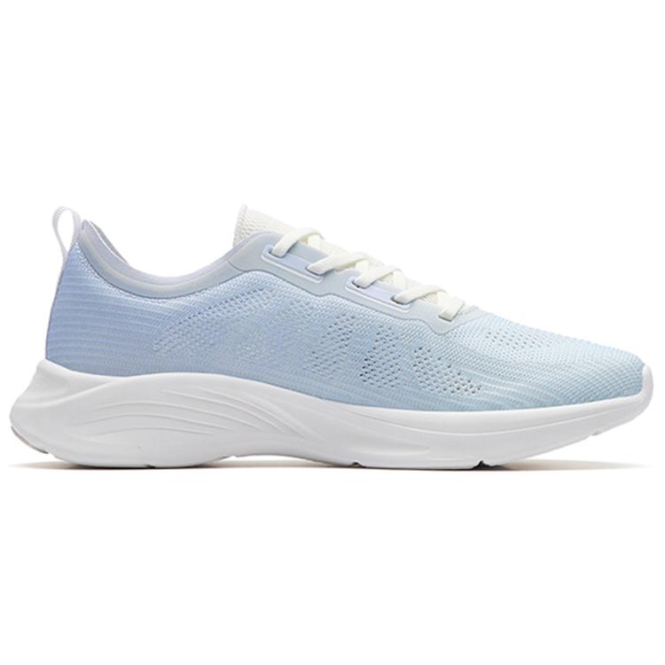 New Anta Hydrogen Run III Breathable Lightweight Rebound Low Top Running Shoes Women's White Blue 122225540-4