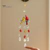 Colorful Light Catching Decor Cardinals Faux Crystals Suncatcher, Hanging Sun Catcher for Windows, Bird Wind Retro Chime Garden Chimes with