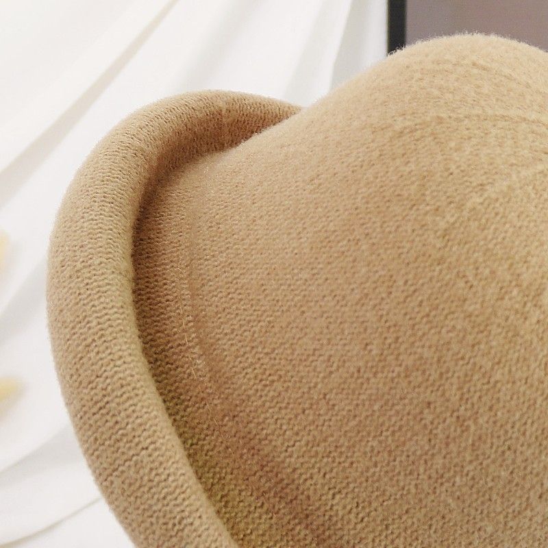 WTEMPO Cold-proof Windproof Warm Solid Color Pearl Bow Bucket Hats Women's Autumn Winter Casual Verstaile Retro Elegant Hats