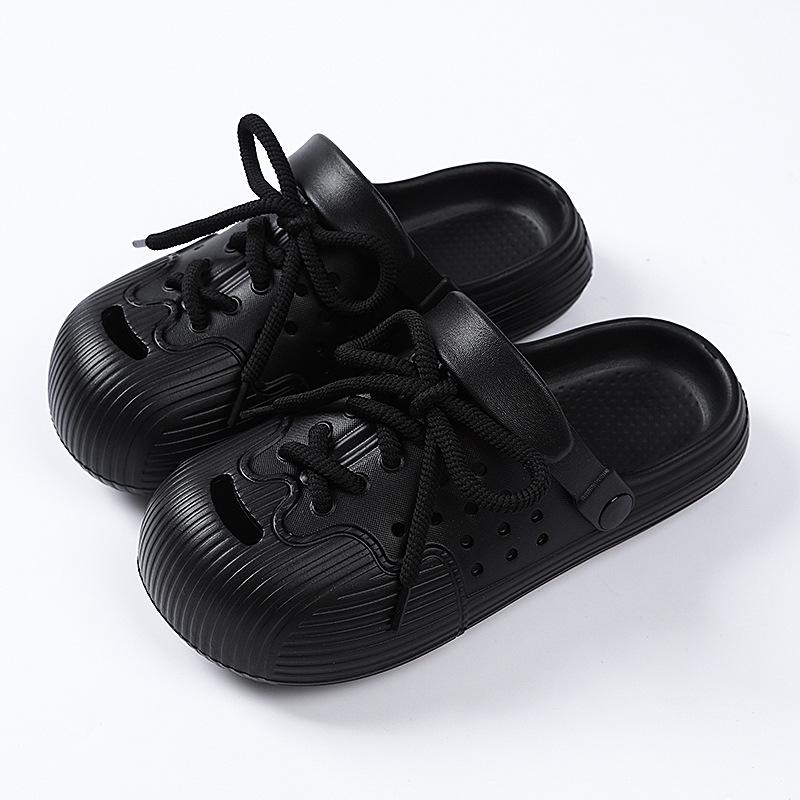 

Летние шнурованные садовые ЭВА туфли для женщин, туфли с круглым носком, для девочек, студентов, легкие, нескользящие, с мягкой подошвой, уличные пляжные сандалии 36-37