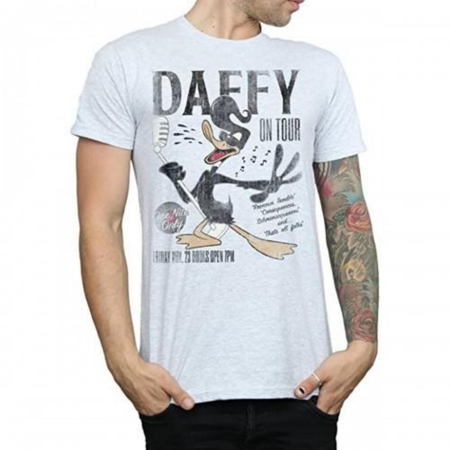 Looney Tunes Mens Concert Daffy Duck T-Shirt S