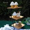 Mori-Style Solid Wood Dessert Stand Set - 11 Pieces for Weddings, Engagements, Banquets, or Coffee Breaks