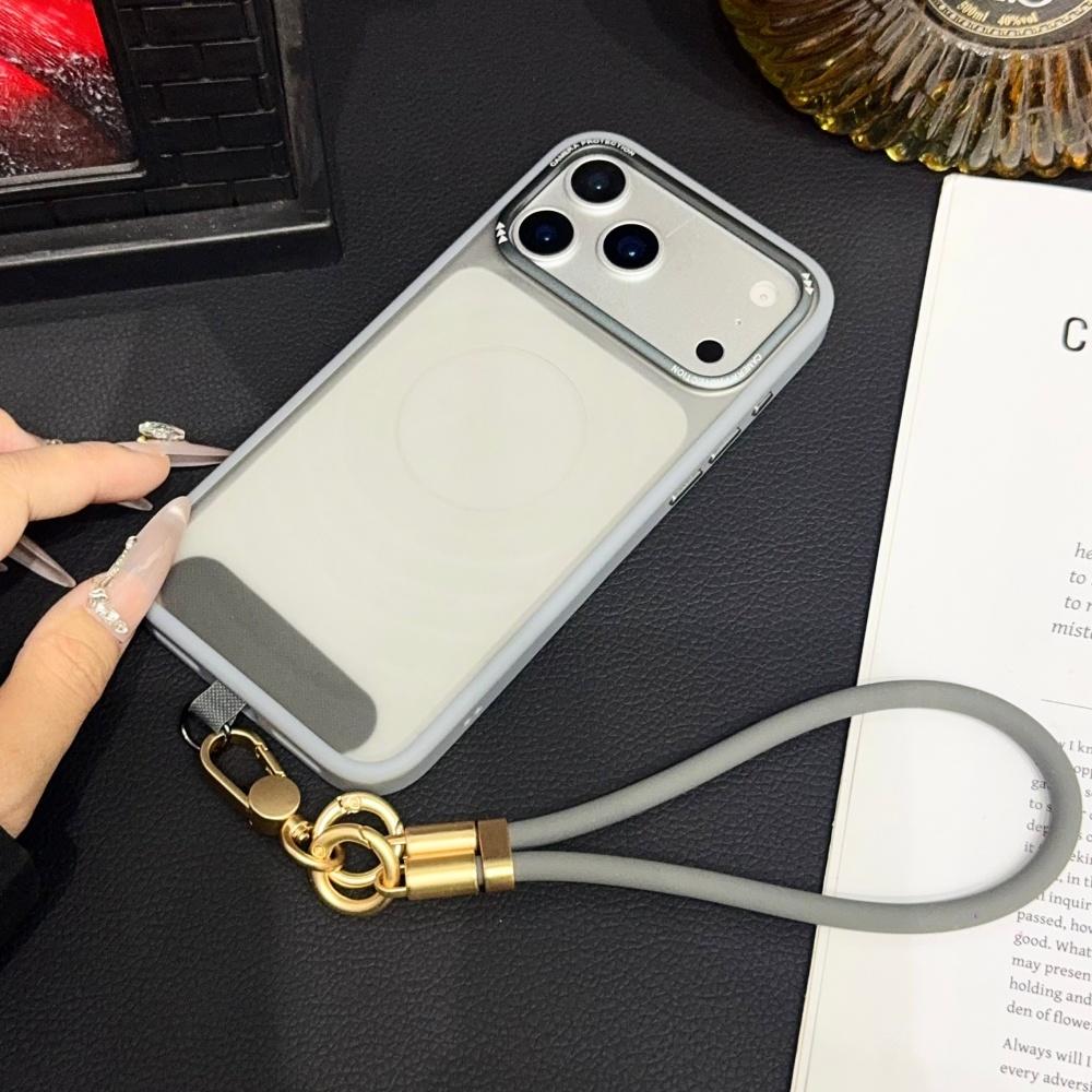 Soft Silicone Elastic Wrist Strap Lanyard Case For iPhone 16 17 Pro Max 13 15 14 Ripple Clear Shockproof Anti-loss Cord Cover