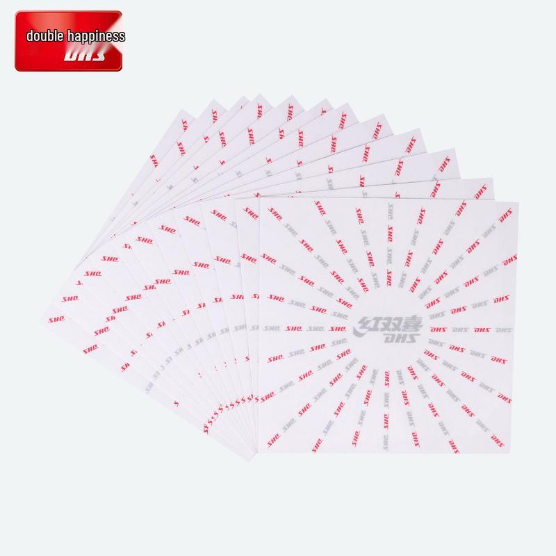 Double Happiness Table Tennis Paddle Protection Set: Rubber Film, Edge Protector, Cleaning Sponge.