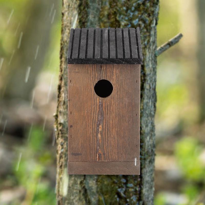 Hanging Wooden Bird House DIY Breeding Parrots Bird Nesting Box For Outdoor Garden Decoration