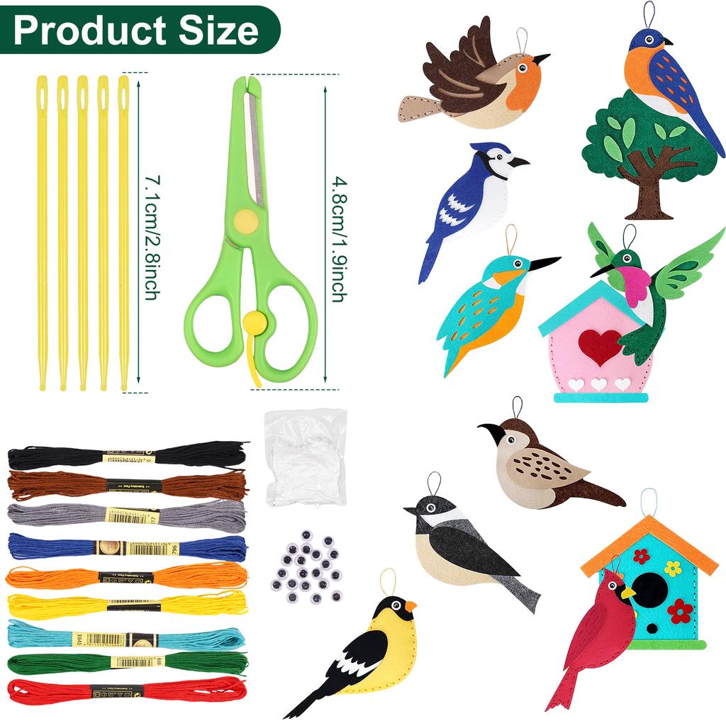 Nähfilz Spielzeugtiere Bastelset Waldtiere DIY Nähfilz Tiere für Kinder Anfänger Pädagogisches Nähset Mädchen Kunst Spielzeug