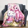 1 Stück Hello Kitty Einhorn Decke Leichte Flanell Überwurfdecke für Sofa Bett Reise Camping Wohnzimmer Büro Couch Stuhl