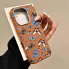 Leather Soft TPU Case For iPhone 16 16e 15 Pro Max 14 13 12 11 Small Butterfly Printed Shockproof Soft Silicone Phone Cover