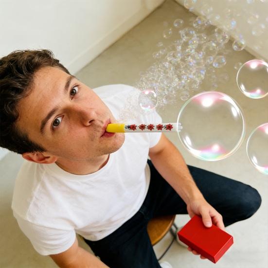 1 Set Kräuter-Rauchpfeife mit Aufbewahrungsbox, Seifenblasenlösung, Stressabbau, Seifenblasenstab für Kleinkinder, Jungen, Mädchen, Seifenblasenstab-Spielzeug