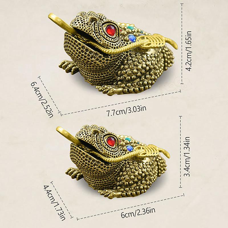 Feng Shui ropucha peníze štěstí štěstí bohatství čínská zlatá žába ropucha mince domácí kancelář dekorace dárky pro štěstí Stolní ozdoby