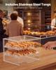 Bakery Display Case, 3-Tier Commercial Countertop Pastry Display Case, Clear Acrylic Bread Box for Kitchen, Party Cake Cabinet with Flip-Up Door for