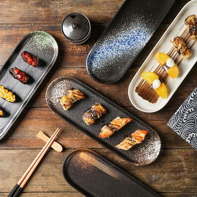 Piatto rettangolare per cibo occidentale, piatto lungo piatto ellittico, piatto da forno, stoviglie per hot pot, piatto commerciale giapponese per sushi