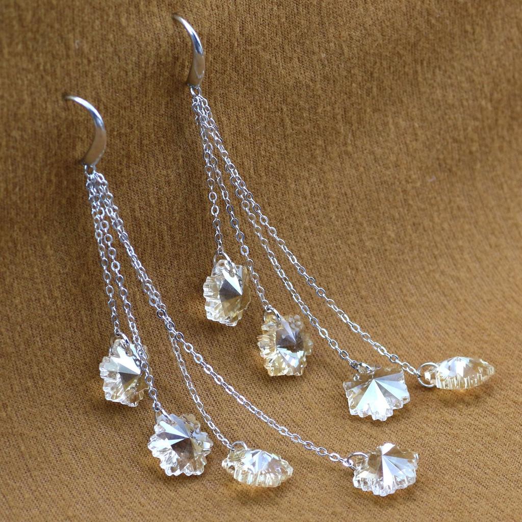 New Style Sparkling Crystal Earrings Super Fairy Delicate Earrings Elements Romantic Fringed Earrings Eid Al-Fitr Lasser Bairam