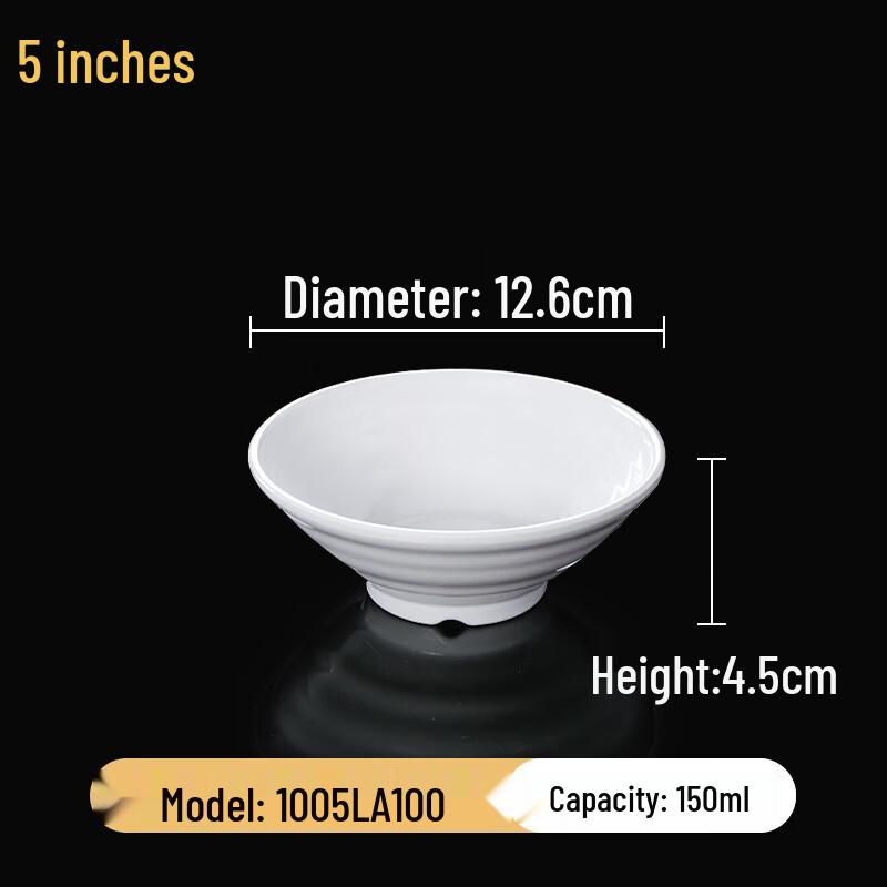 White Melamine Chinese Style Deep Serving Bowl