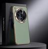 Luxury Genuine Leather Camera Lens Protection Back Case for Oppo Find X8 Pro / X7 X9 Ultra / X8 X7 Plating PC Bumper Cover