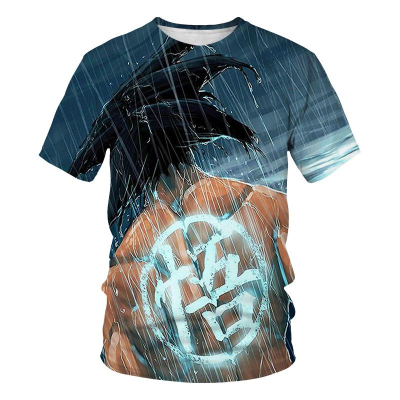 2024 Letní tričko pro kluky Dragon Ball Z 3D potisk Goku Pánská Harajuku móda Krátký rukáv Ležérní top