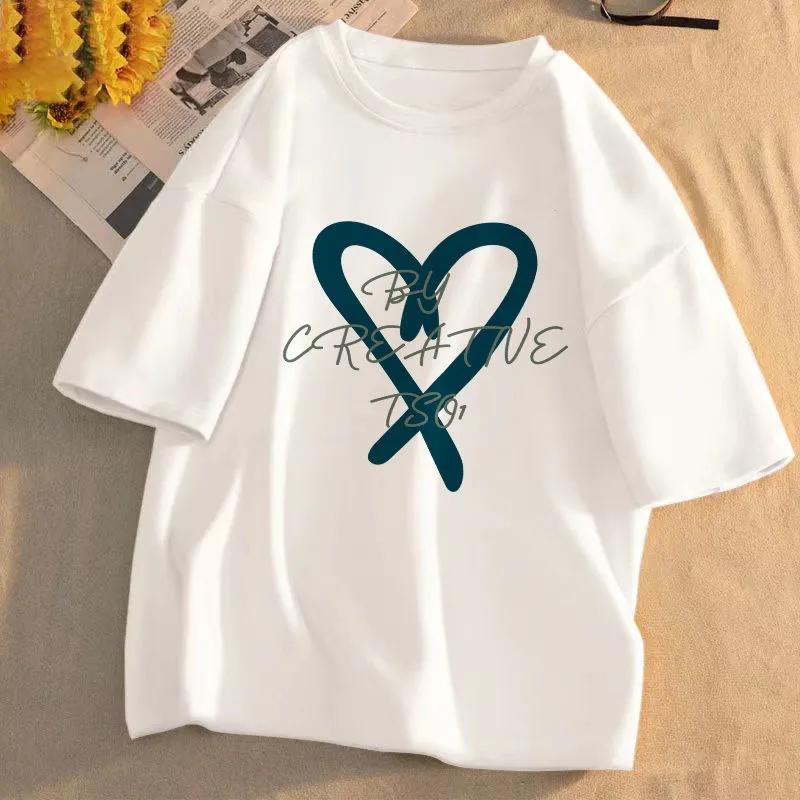 

Short-sleeved t-shirt women s summer 2025 new print student loose round neck salt versatile clothes trend S