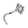 Decorative Titanium Nose Ring With White Premium Zirconia - Tn-032 0.8/6.5