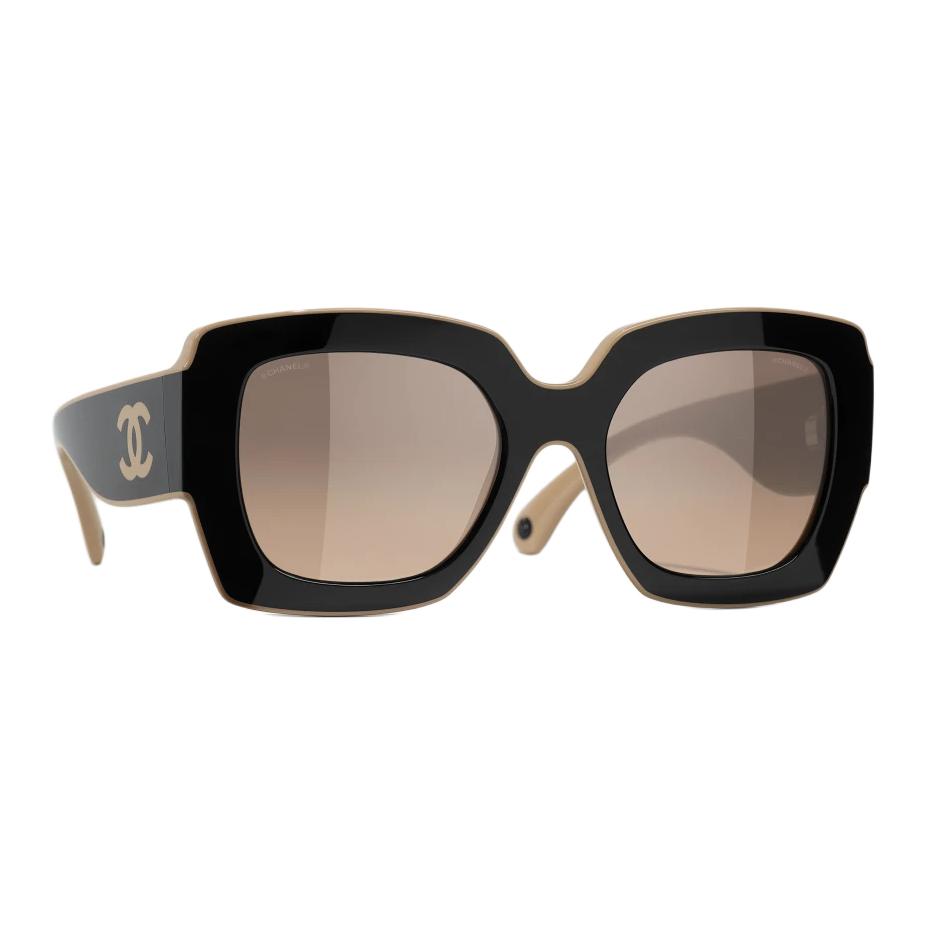 Chanel Logo Square Sunglasses Unisex sunglasses Black 6059-C534/43