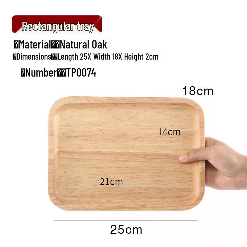 Japanese-Style Solid Wood Rectangular Tea and Cake Tray