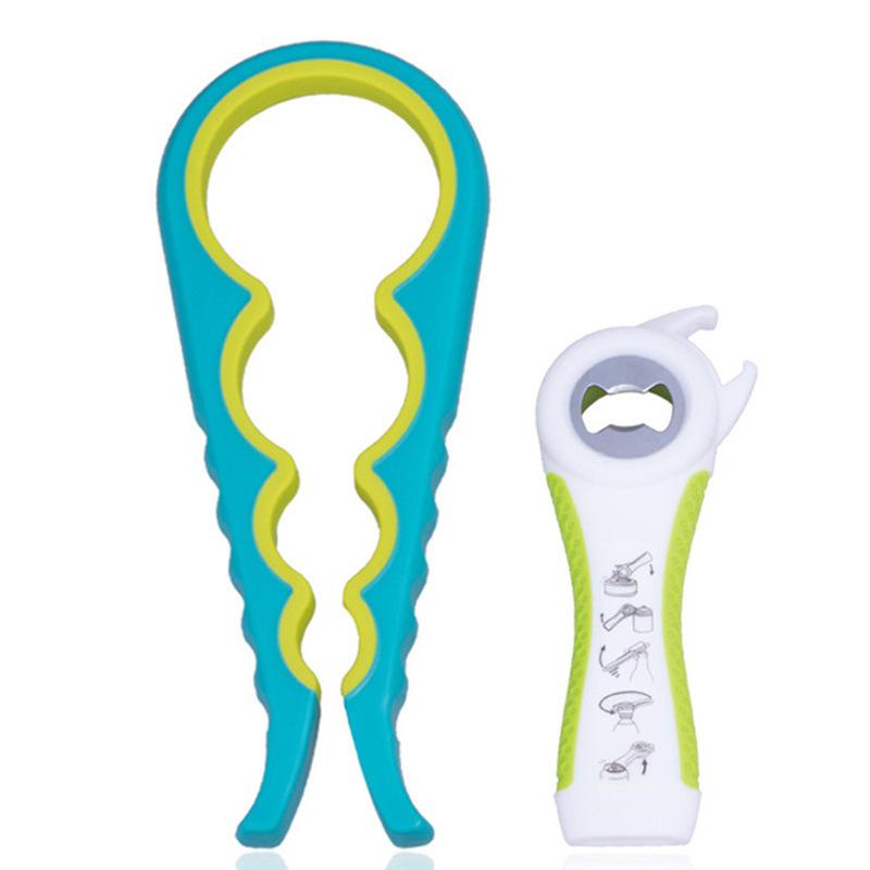 2 Stück/Set 5-in-1 Flaschenöffner Multifunktions-Glas-Dosenöffner-Set Angewendet auf Konserven für Bier-Getränkeflaschen Gutes Küchenwerkzeug