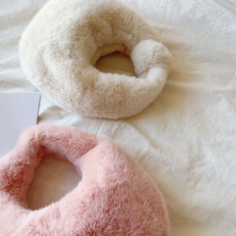 Solid Color Plush Dumpling Bag Simple Style Niche Design Faux Fur Handbag Tote Small Women's Underarm Hobo Bag