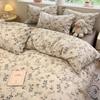 Vintage Floral Bedding Set Ins Single Double Size Duvet Cover No Filler Flat Sheet Pillowcase Soft Girls Home Bed Linens