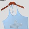 INCERUN Men Halter Sling Sleeveless Fitted Briefs Bodysuits One Piece Underwear Jumpsuits Party Wear