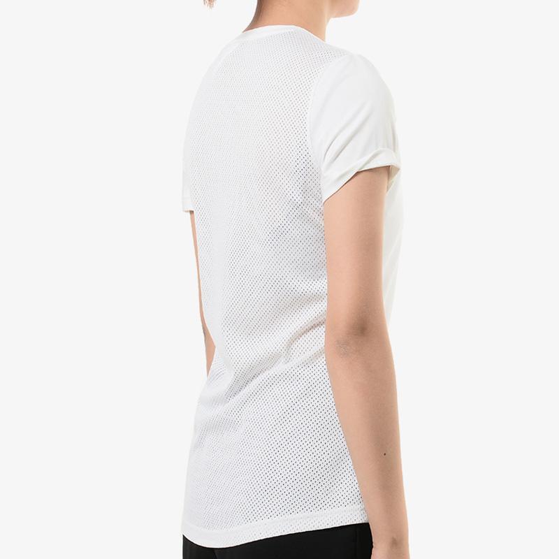 Adidas T Shirts Women's White Crew Neck Thin Straight Fit DU2080