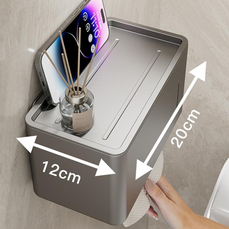 Toilet Paper Holder Commercial Grade No Drill Wall Mounted Moisture Proof Corrosion Resistant for Office Restroom