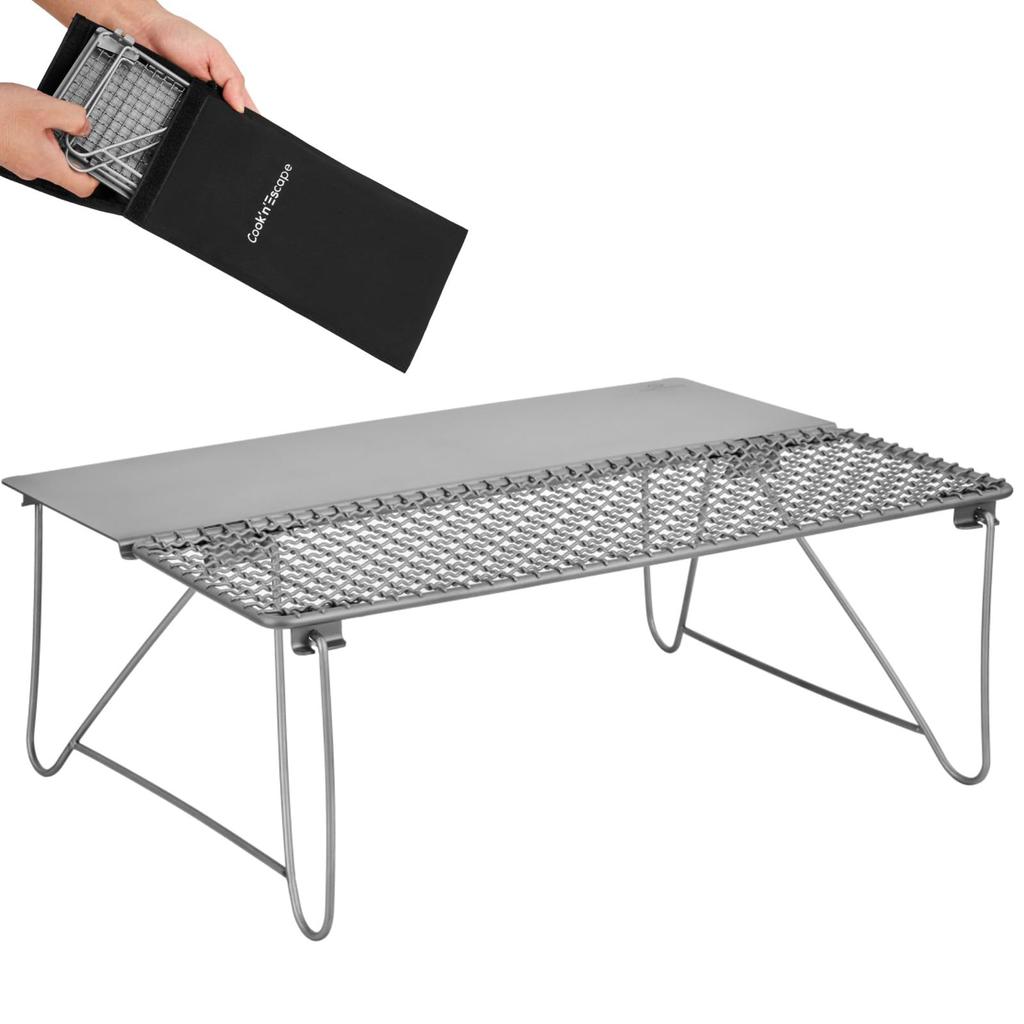 Titanium Perfect for and Half Half and Includes Storage CA2119 for Eligible COOK'N'ESCAPE Table, Camping, Outdoors, Grilling, Bonfires. Grill,