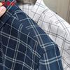 Men's Plaid Short-Sleeve Lapel Shirt