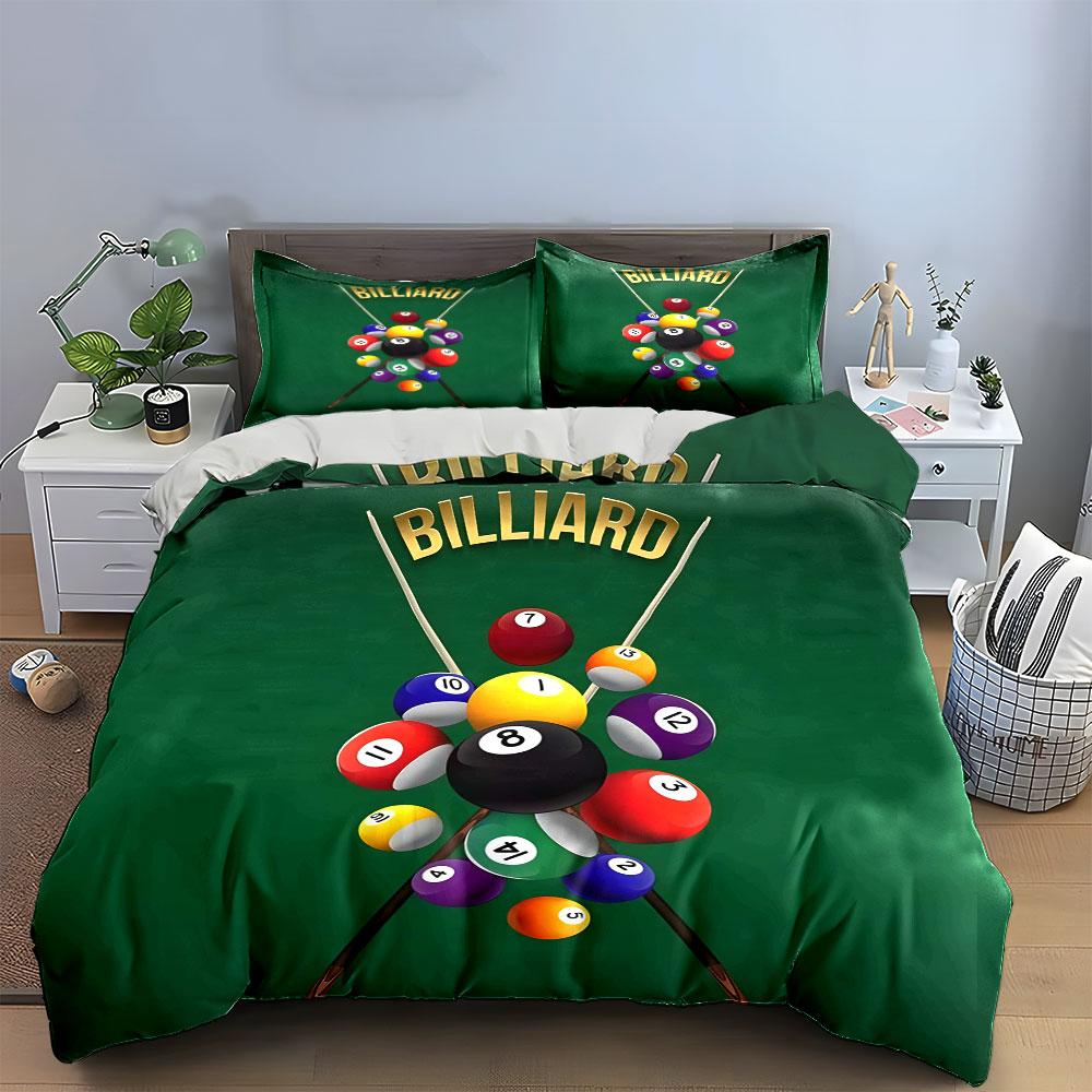 Set de Bolas y Tacos de Billar Múltiples Tamaños Habitación Infantil y de Adultos Exquisito Juego de Ropa de Cama de 3 Piezas, Regalo