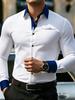 Fashion Stylish Men's Long-Sleeve Shirt with Scroll Pattern